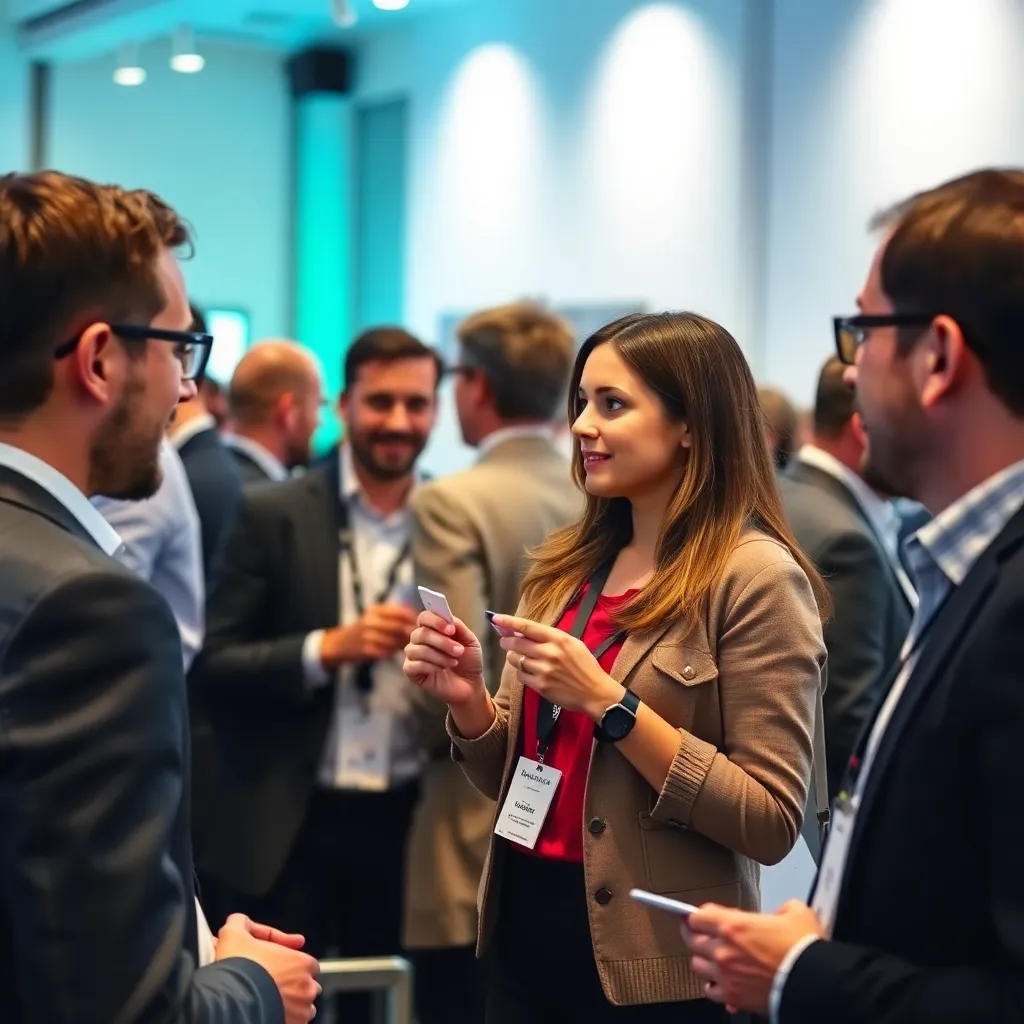 Gruppe von Unternehmern beim Networking-Event in Berlin